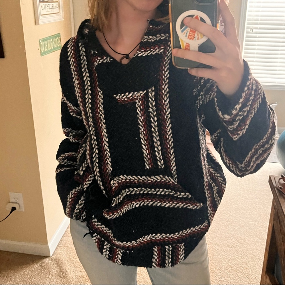 Striped Black and Brown Women's Sweater